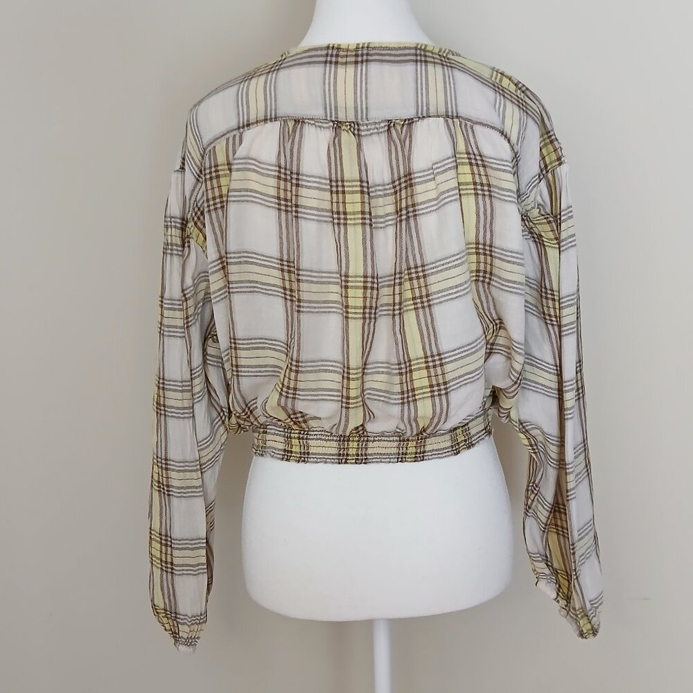 Free People It's The Good Life Plaid Cropped Top Size Small 👚Host Pick👚 - Picture 7 of 10